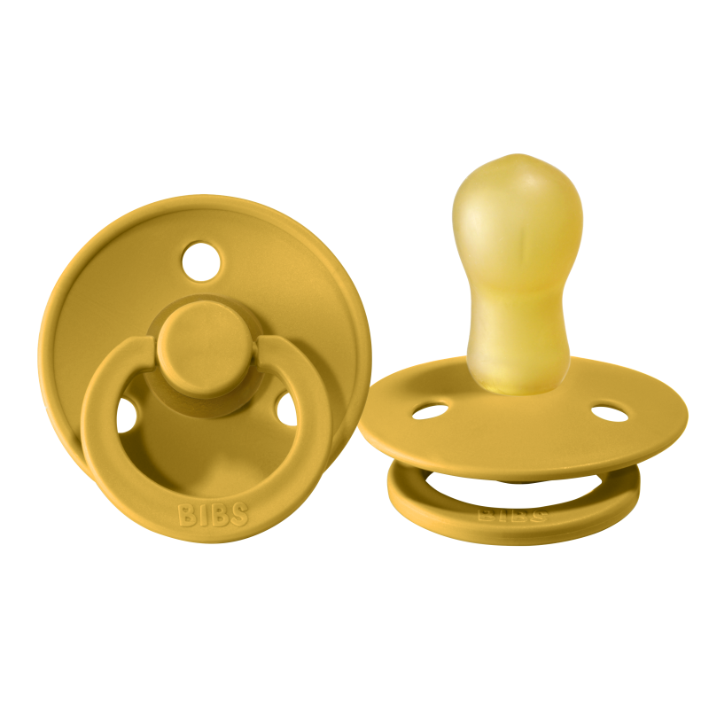 BIBS classic round pacifier - Moustard